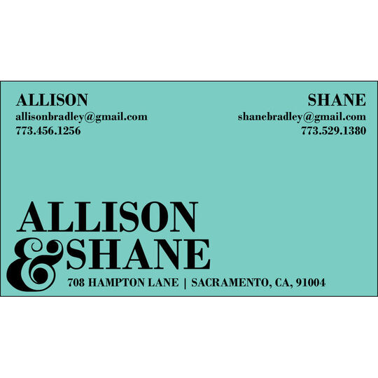 Stacked Names Contact Cards - Raised Ink